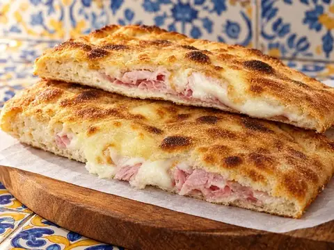 Scacciata cotto e mozzarella