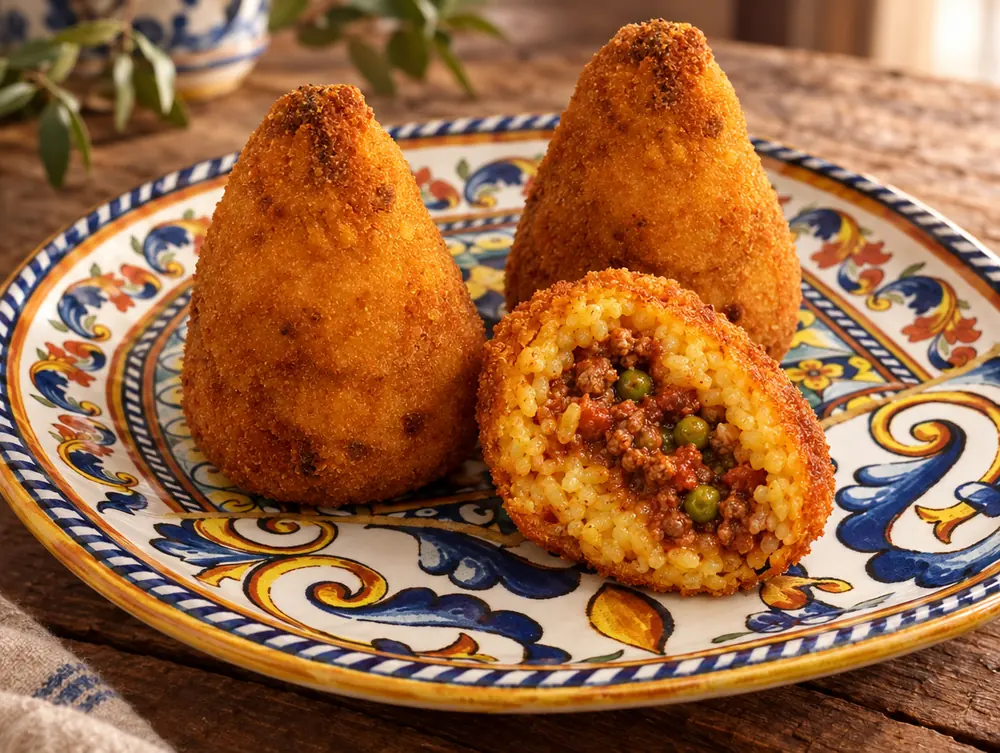 Arancini siciliani appena fritti